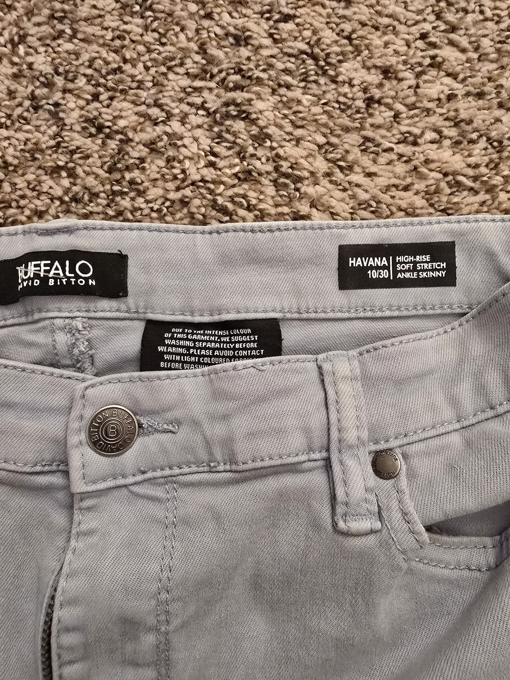 Buffalo by David Bitton Havana High-Rise Ankle Skinny Jeans - Light Gray/green